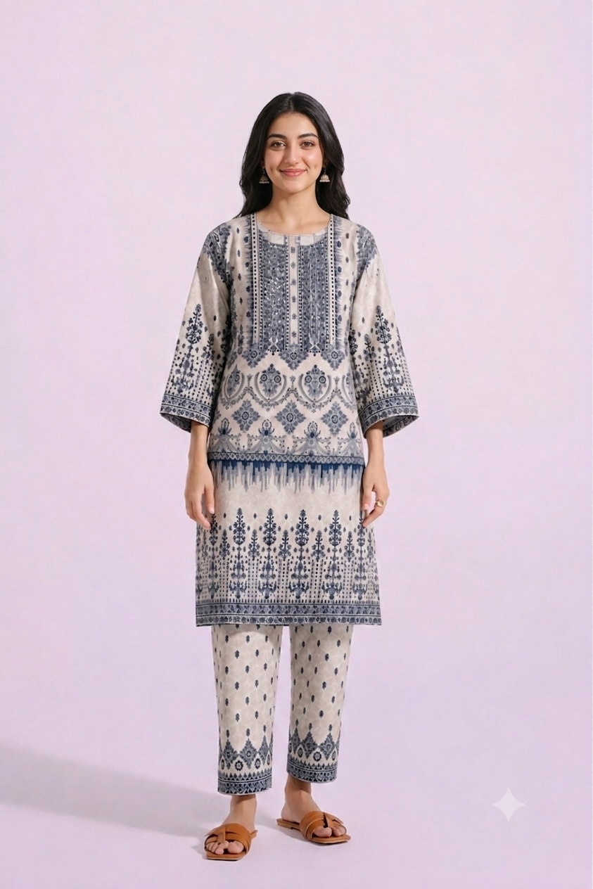 Blue Porcelain - Printed Co Ord Set