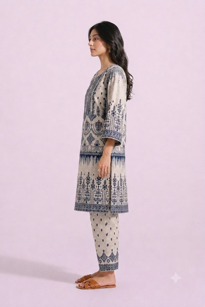 Blue Porcelain - Printed Co Ord Set
