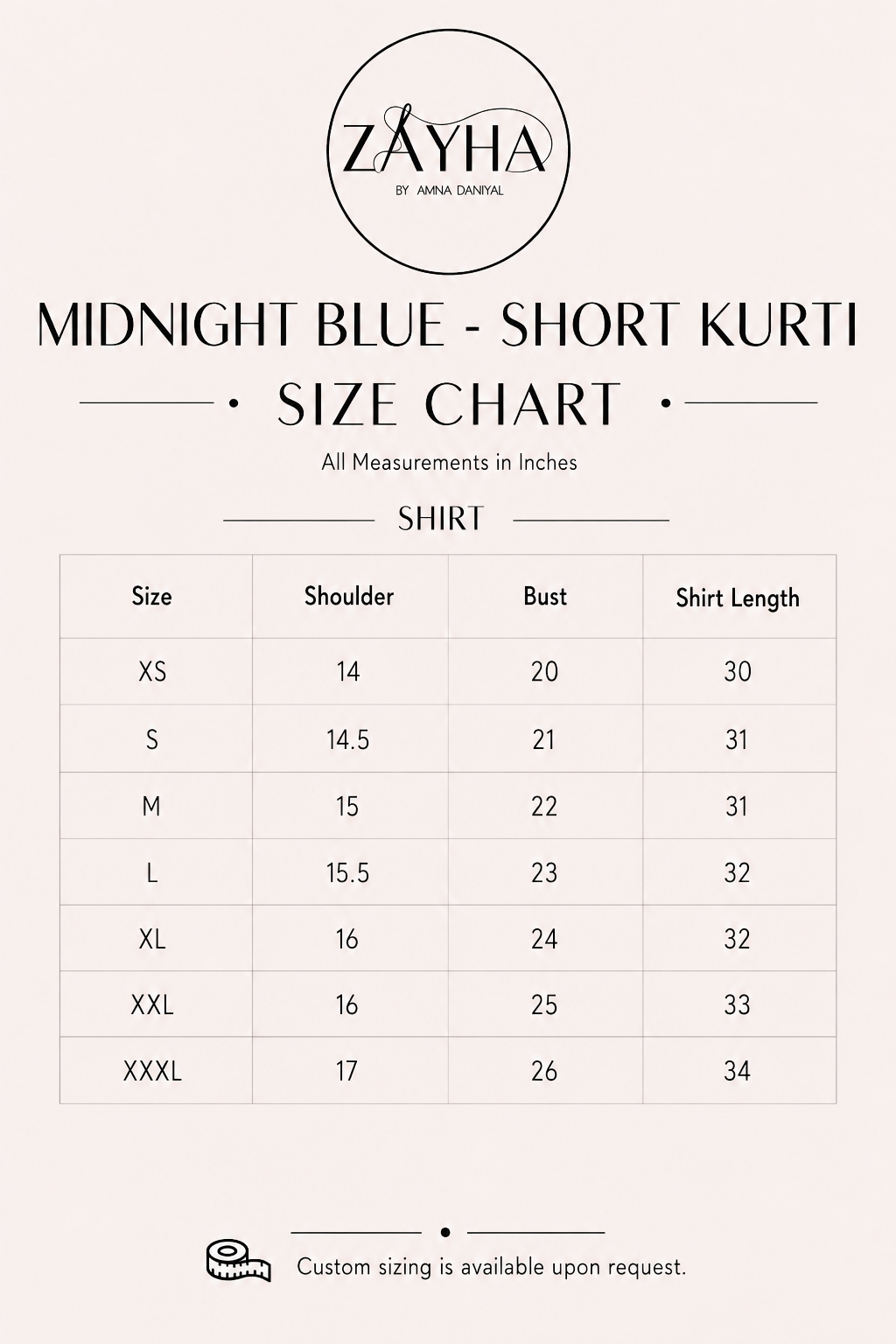 Midnight Blue - Short Kurta
