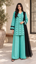 Aqua Eclipse – 3 Piece Printed Lawn Suit
